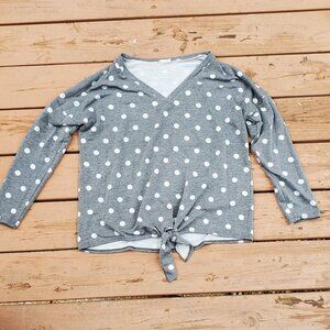 Women's Polka Dot Gray Sweater Top - Size S